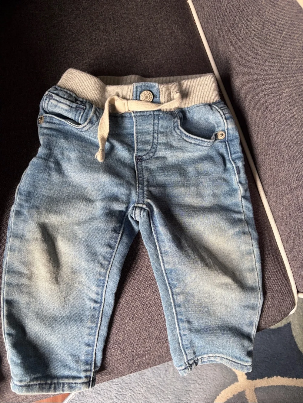 GAP Light Blue Kids Denim Jogger Pants with Drawstring